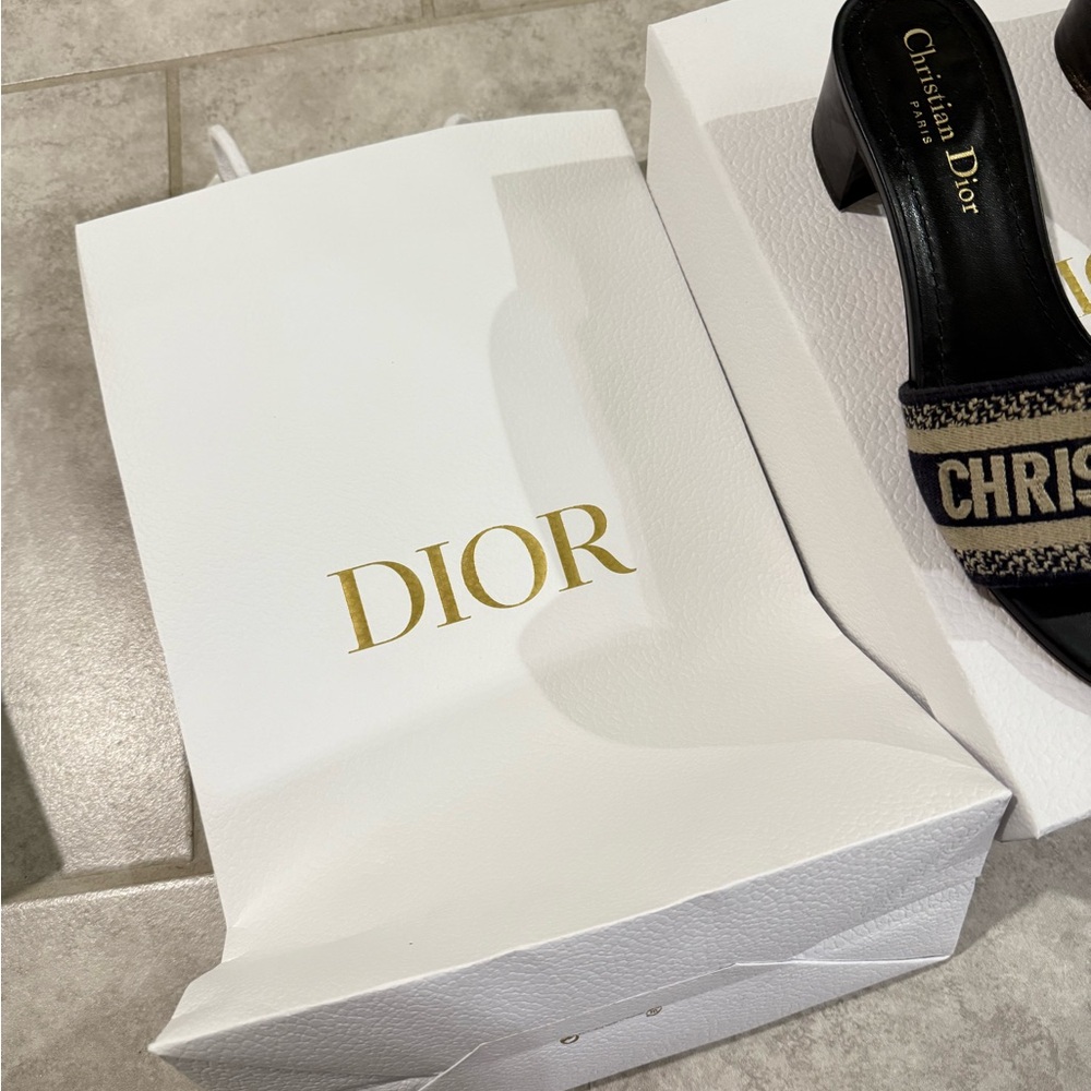 Dior dway heeled slide deep blue - Picture 2 of 5